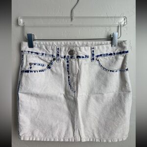 Alexander McQueen White Denim Mini Skirt
